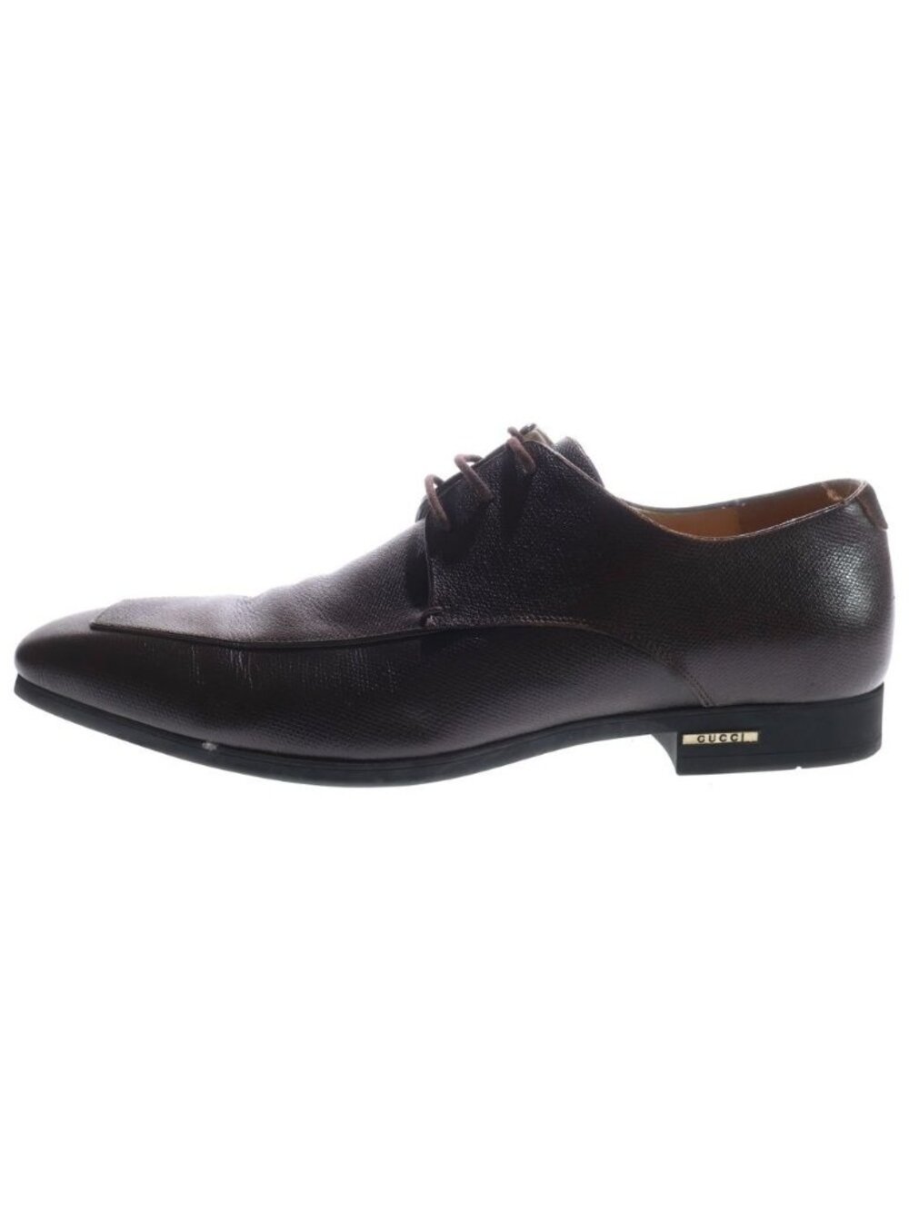 Gucci U-tip Leather Business Dress Shoes Brown